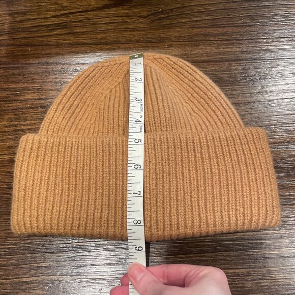 NWT Madewell Wool-Blend Chunky Rib-Knit Beanie Fallen Timber Tan Wool Alpaca - Picture 4 of 8